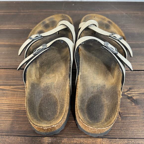 Birkenstock Mayari Sandals beige leather size 41 EUC - Picture 4 of 5
